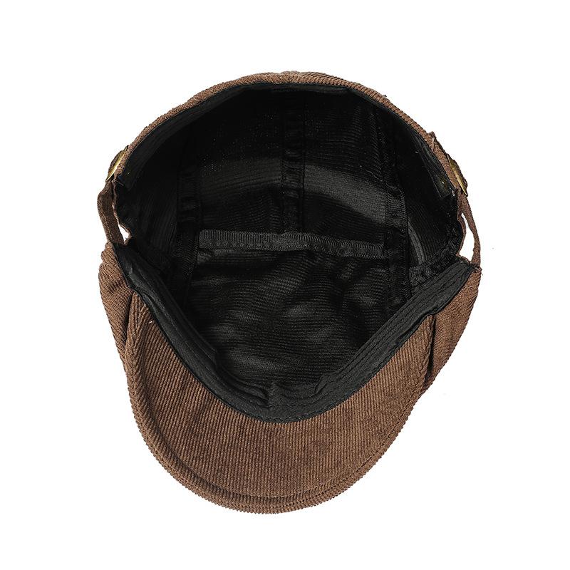 Вельветовая кепка, мужская однотонная фуражка в стиле ретро, ​​зимние кепки газетчика для мужчин, толстая кепка, кепка старика, шляпы художников