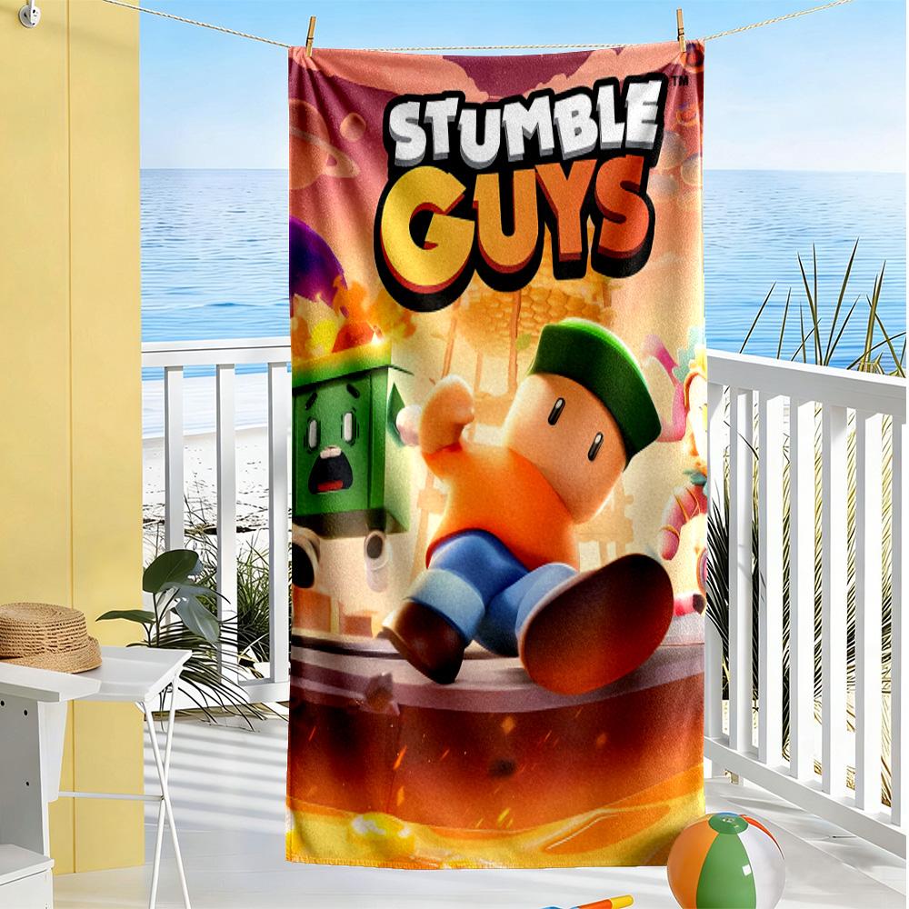 Stumble Guys: Fun Adventure Beach Towel Super Soft & Absorbent Comfortable Lightweight