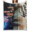 Sunset Curve Poster Throw Blanket Flannel Camping Flannels Soft Blankets