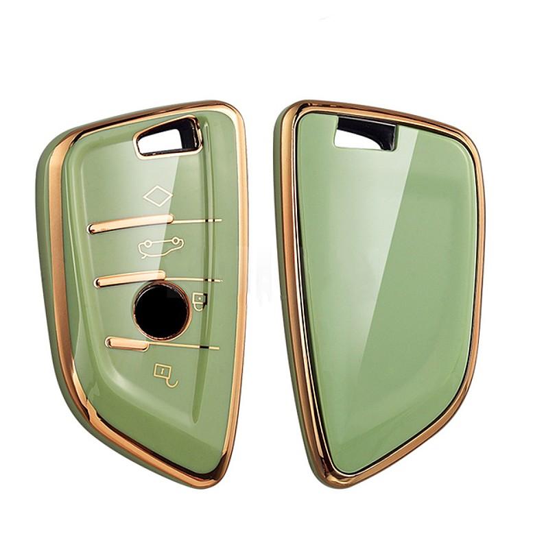 Чехол для ключей автомобиля из ТПУ с золотым краем, брелок для BMW X3 X5 X6 F30 F34 F10 F20 G20 G30 G01 G02 G05 F15 F16 1 3 5 7 серии