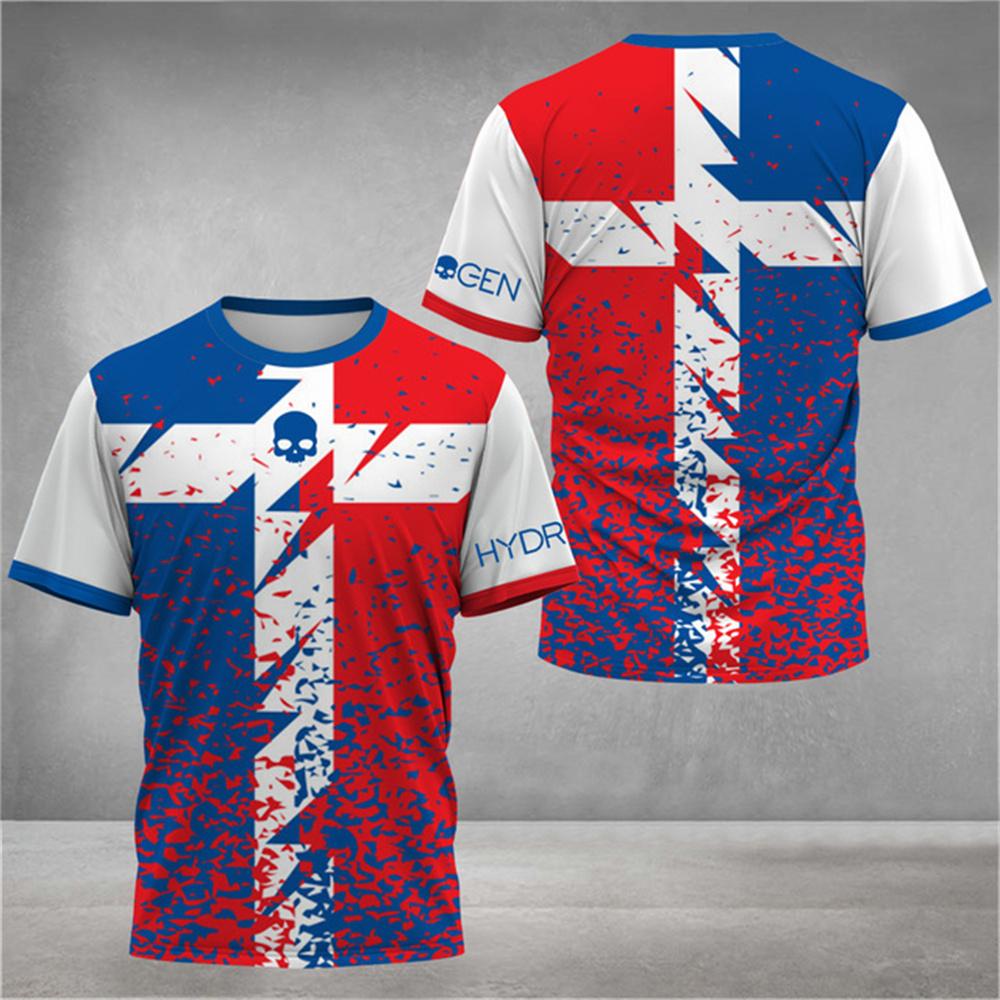 Летняя теннисная 3D-печатная мужская футболка, модные полосатые футболки с коротким рукавом и круглым вырезом, дышащие быстросохнущие спортивные топы