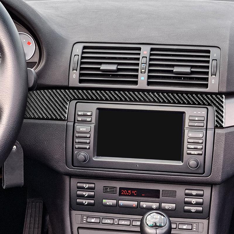Real Carbon Fiber Car Accessories Dashboard Panel Cover Sticker For BMW 3 Series E46 1998 1999 2000 2001 2002 2003 2004 2005