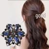 Retro Style Flower Crystal Hair Claw Clip for Thin Hair Updo