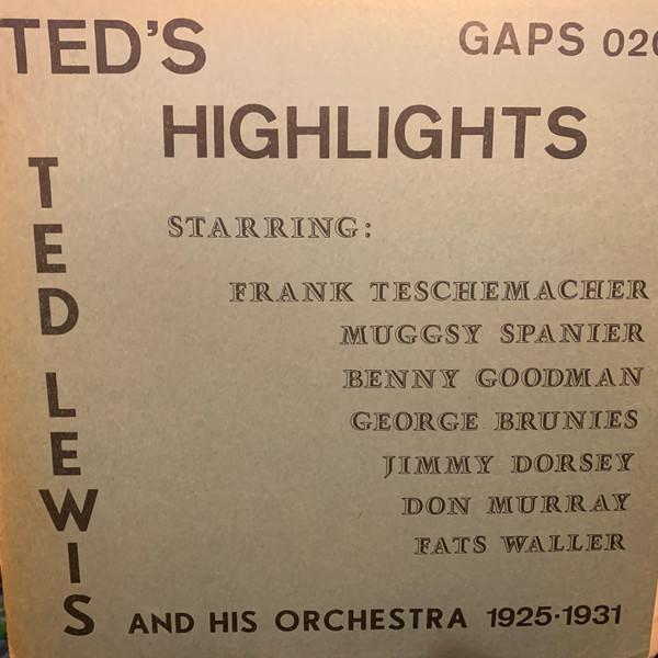 LP Record TED LEWIS - Ted's Highlights GAPS020 Gaps US Jazz Used