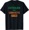НОВЫЙ ОГРАНИЧЕННЫЙ Catholics Vs Convicts 1988 Ретро Винтаж Потертая Футболка Мужская Женская Футболки Топ Топы Футболка