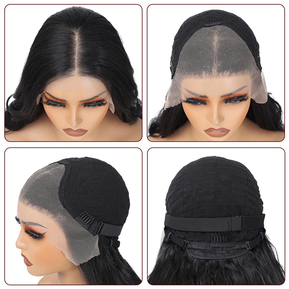 For 30inch Water Wave Glueless Lace Front Wigs 13x4 Synthetic Transparent Lace Curly Wig Heat Resistant Women Daily Use