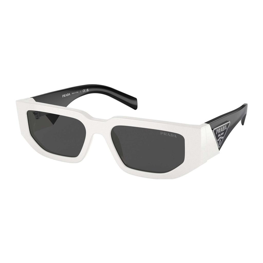 Prada Side Letter Logo Irregular Shape Sunglasses Men sunglasses White PR09ZS1425S0