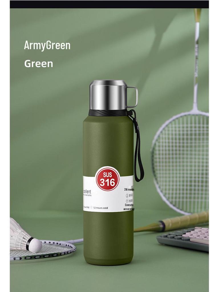 Термобутылка из нержавеющей стали 316 большой вместимости с разделением чая и воды для мужчин и женщин - Идеально подходит для путешествий на автомобиле и занятий спортом