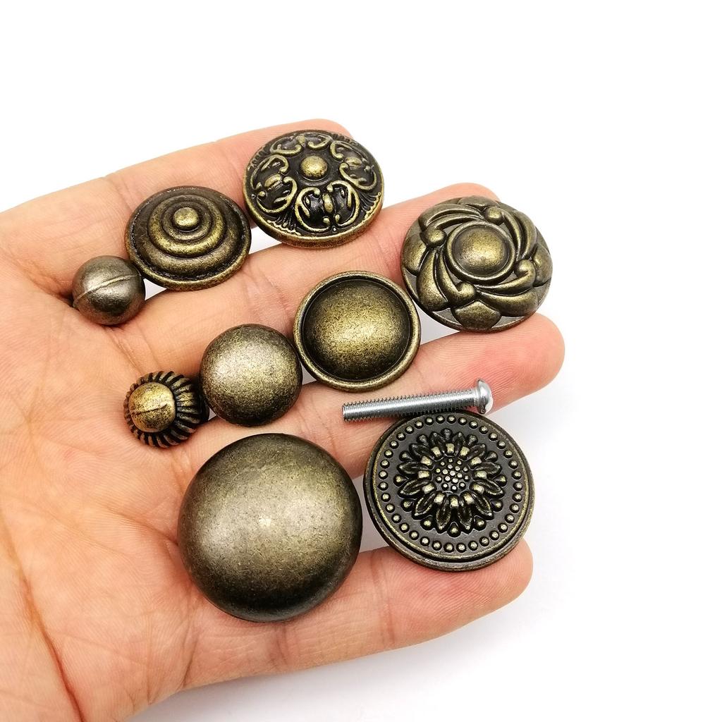 Vintage Retro Round Globular Jewelry Chest Box Cabinet Cupboard Dresser Drawer Door Window Handle Pull Knob Antique Brass Bronze