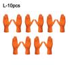 10pcs with Diamond Textured Disposable Gloves Orange Black Safety Gloves  Industrial Use