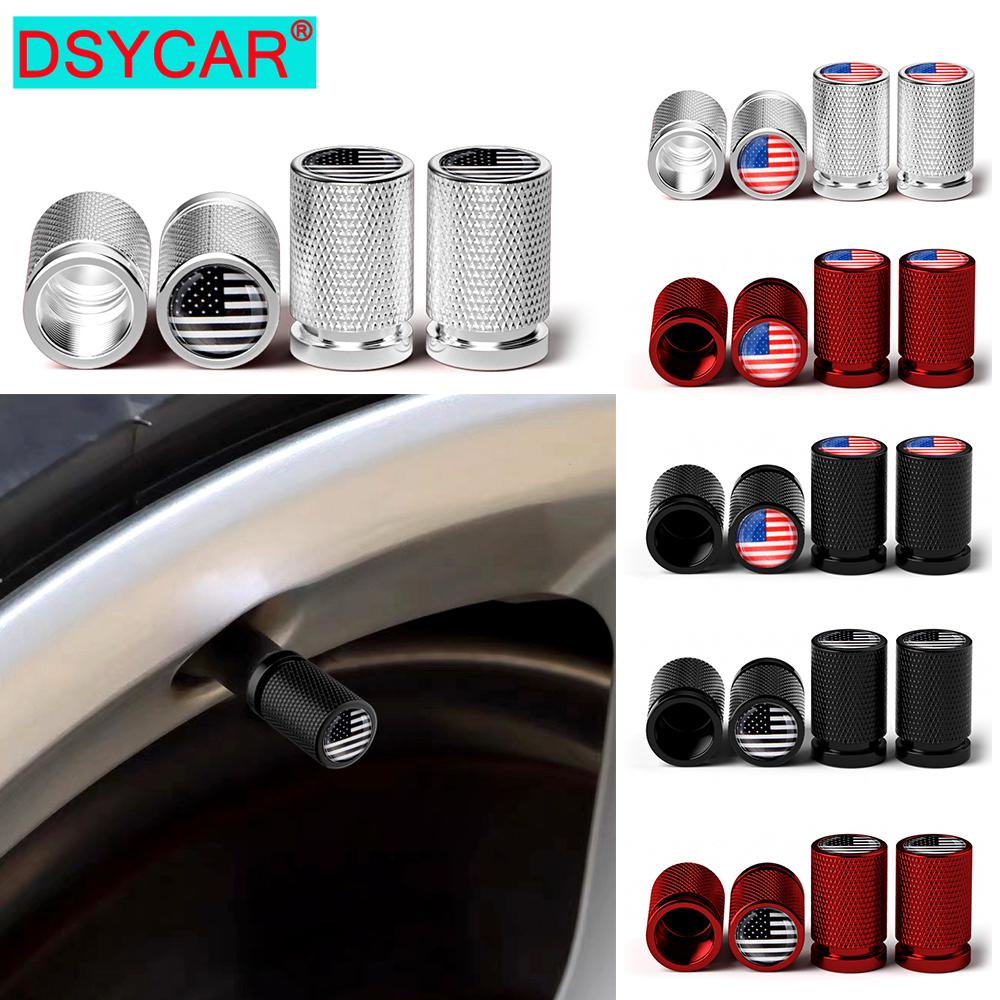 4Pcs America National Flag Car Valve Stem Caps, Universal Tire Valve Stem Caps for Cars, SUVs, Bike, Bicycle, Trucks,Motorcycles