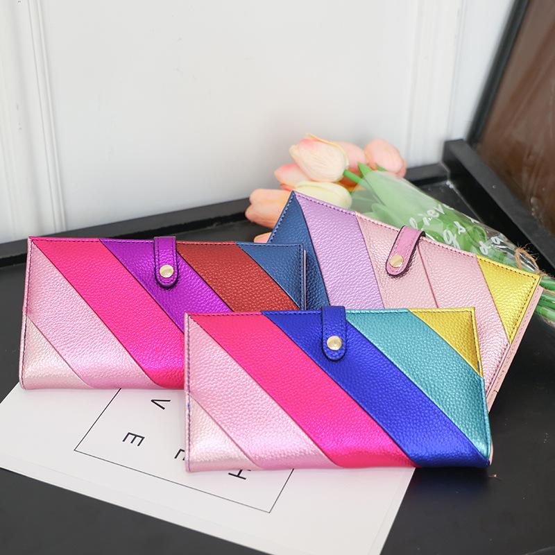 Card Holder Women's Wallet Female Student ID Long Anti-Theft Swiping Clutch High Sense Pu Card Holder Cute Coin Purse