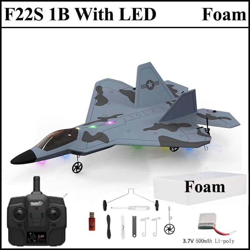 New F22S 2.4G 4CH 3D6G RC Airplane Raptor F22 Warplane WLtoys A180 Upgrade Version LED Light With Gyroscope Out Door Toys