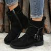 Women Ankle Boot Autumn New Retro Suede High Heel Boot Chunky Plus Size Casual Women Shoe Buckle Zipper Short Boot 36-43
