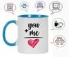 Inkdotpot 11 унций керамические кофейные кружки You Me Love кофейные кружки отлично подходят для жениха и невесты, подарка на помолвку, холостяка и девичника