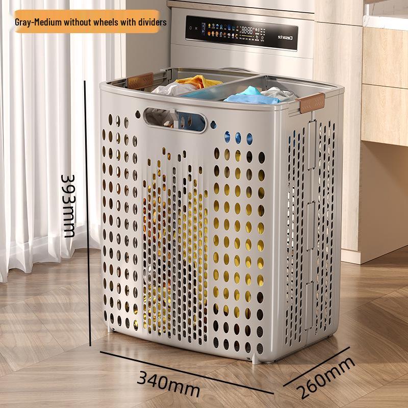 Складная корзина для белья большой вместимости в стиле шкива с перегородкой
