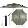 Fishing Parasol Wind Resistant Large Fishing Parasol Beach Parasol Fishing Umbrella Sunshade with Tilt Function Lightweight Portable Vise Waterproof