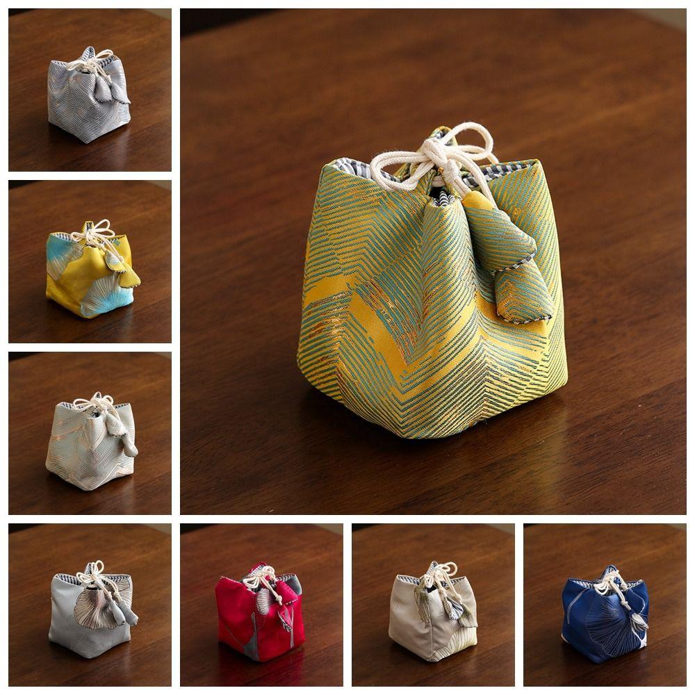 Небьющийся чехол для хранения чайной посуды, вышитая сумка в китайском стиле для мелких предметов