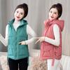 Жилет новый корейский вариант пуховый хлопковый жилет с капюшоном женская одежда осень и зима тонкий короткий хлопковый жилет куртка