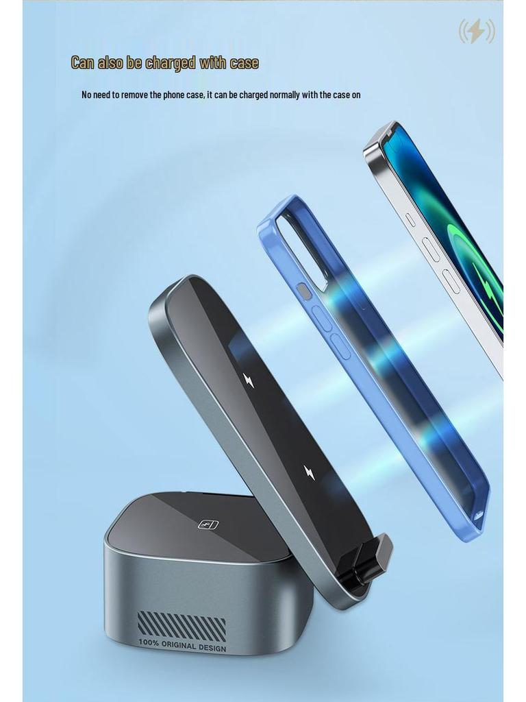 Складная беспроводная зарядная станция 3-в-1 для iPhone, AirPods и Apple Watch