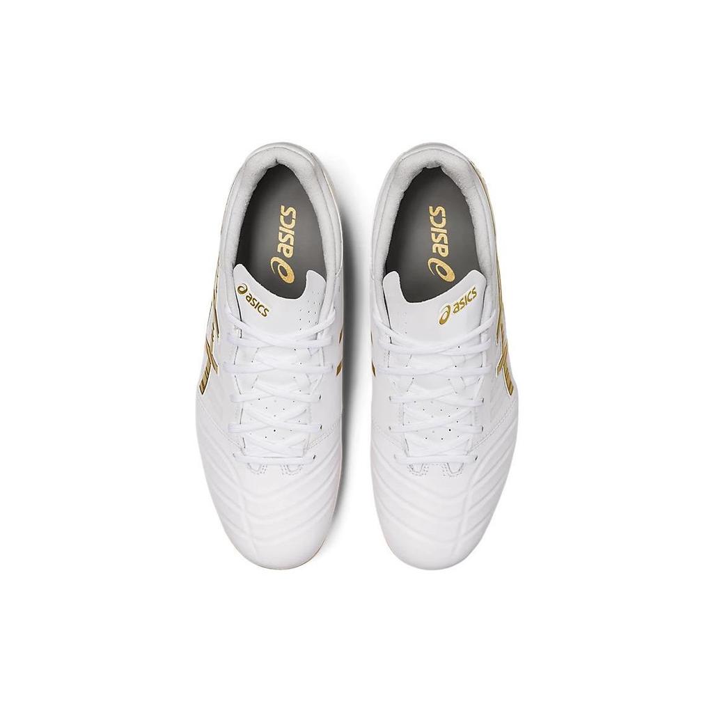 Asics Ds Light Series Круглый носок Шнуровка Ag (Резиновый короткий стержень) Мужские футбольные бутсы из синтетической кожи Белые Платиновые 1103A069-122