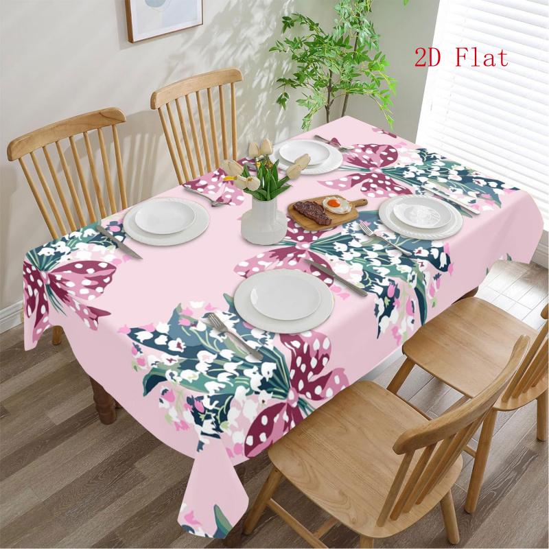 2D Flat 1pc Rectangular Geometric Pattern Polyester Tablecloth - Perfect Holiday Home Decor Item, Suitable for Parties, Indoor, Outdoor, Picnics