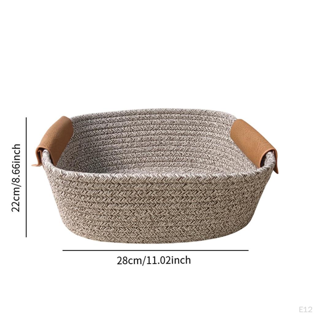 Хлопчатобумажная плетеная корзина для хранения фруктов, декоративная деревенская корзина для пикника, для хлеба