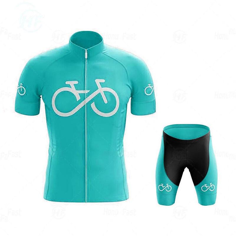 Mens Cycling Jersey Set Short Sleeve Breathable Quick Dry Mountain Bike Riding Outfit