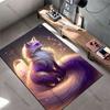 Mystical fox elegantly glowing carpet Yoga living room room decor children's crawling mat doormat area rug games mat