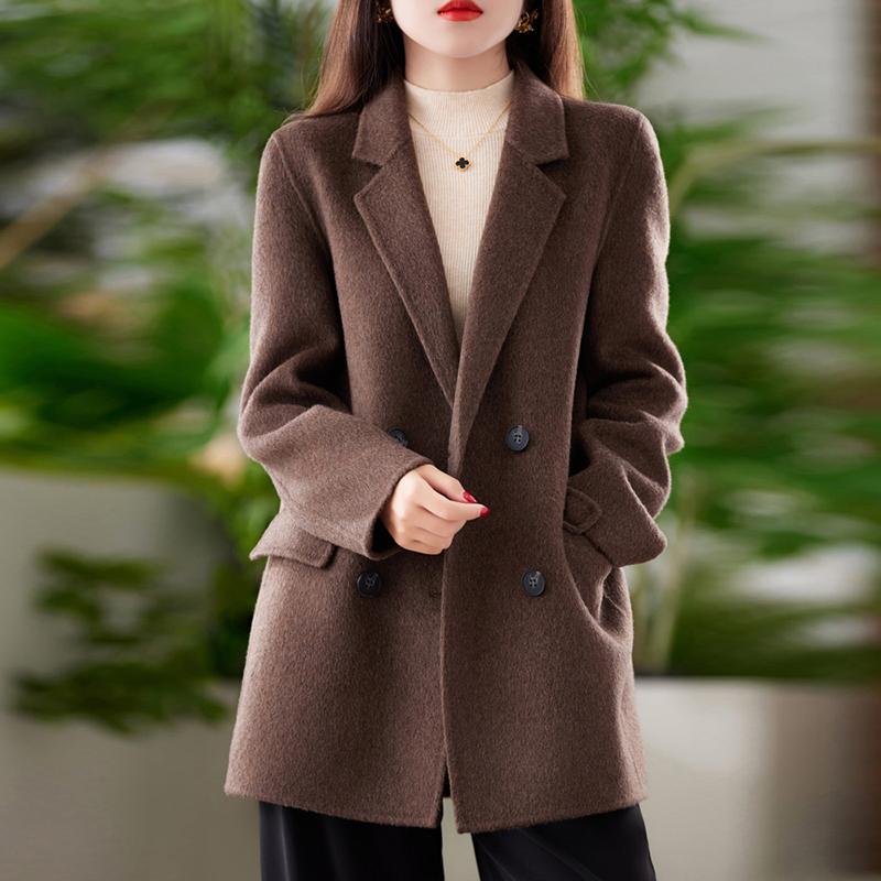 Кашемировое женское пальто TIDENOVEL Осеннее шерстяное длинное пальто ручной работы Пальто-бушлат Зимняя теплая шерстяная куртка Пальто