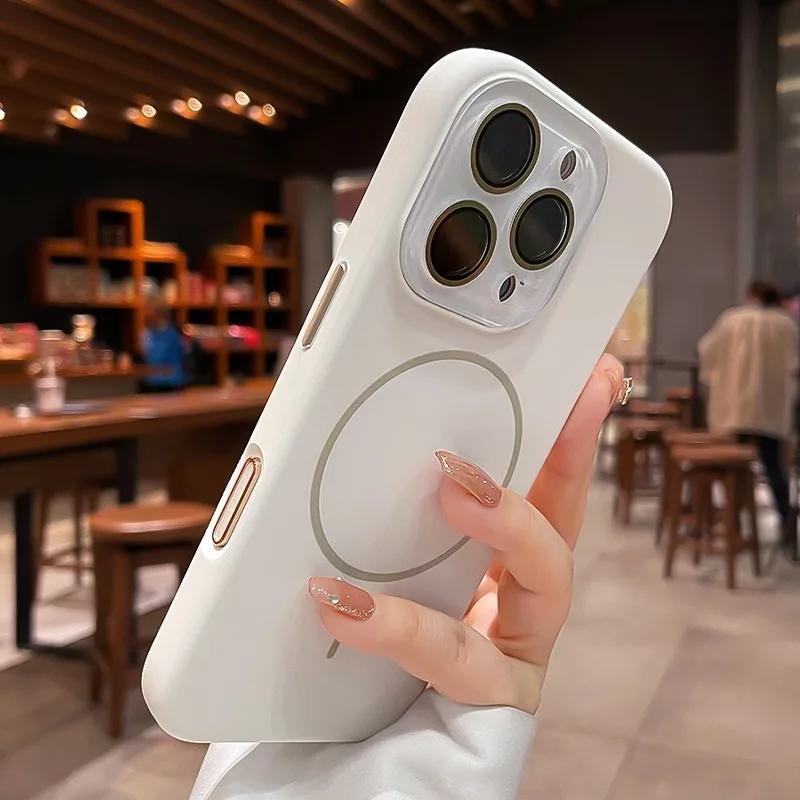 Liquid Silicone For Charge Magnetic Case For For Iphone 17 Pro Max 16 15 14 13 12 11 Crystal Camera Protection Soft Cover