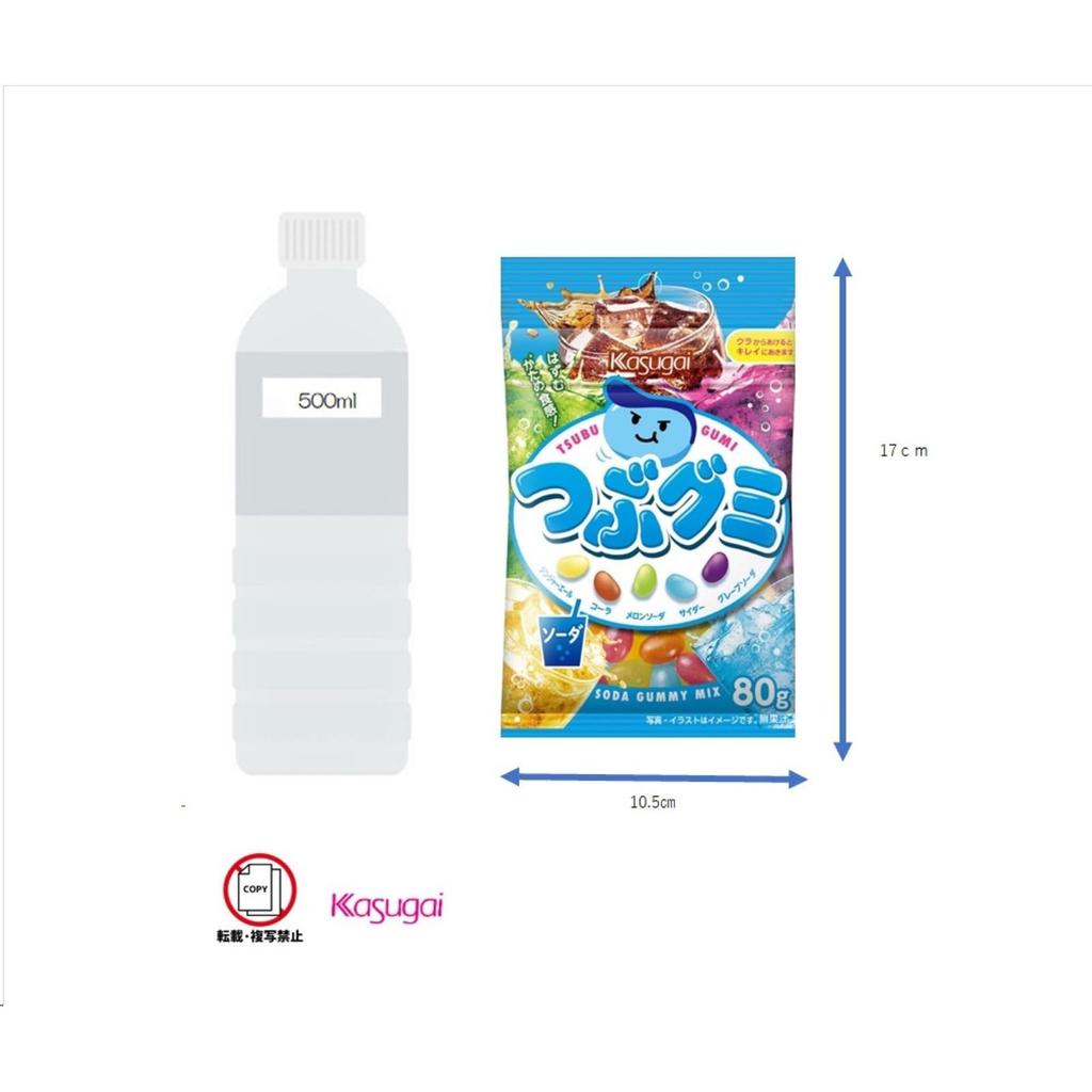 Kasugai Seika Tsubu Gummy Soda 80g x 6 bags