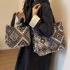 Canvas Large Capacity Tote Bag for Women New Fashion Ethnic Style Portable Mommy Bag for Students Class Shoulder Bag