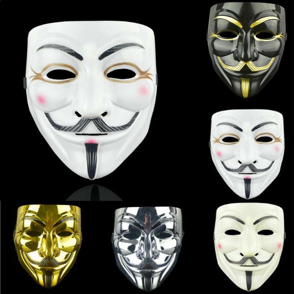 Kids Anonymous Hacker Christmas Halloween V for Vendetta Guy Face Mask Child Adults Unisex KTY
