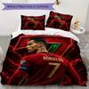 C Ronaldo Pattern Bedding uilt Set uilt Cover Pillowcase Home Decoration Birthday Gift (1 * duvet cover + 2 * pillowcase without core)