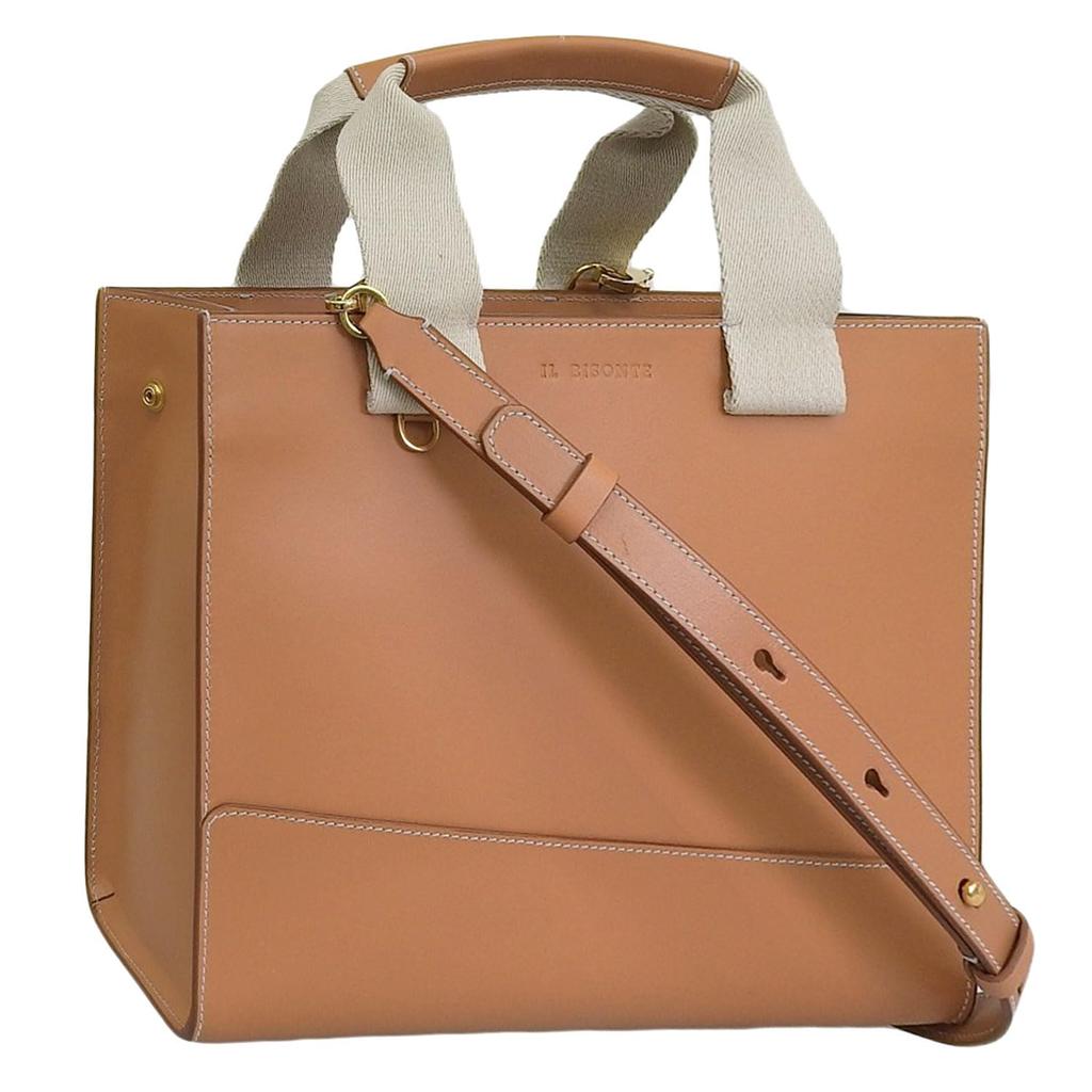 Bag Tote Bag 2way Crossbody Shoulder Bag Leather Genuine Leather Brand BHA015 PV0041 Unisex [Il Bisonte] Women's (NATURALE/Beige) [Product]