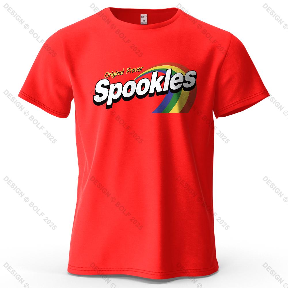 Мужская футболка Spookles Оригинальный вкус с причудливым принтом 100% хлопок Цветные графические футболки для женщин Топы Футболки Уличная одежда