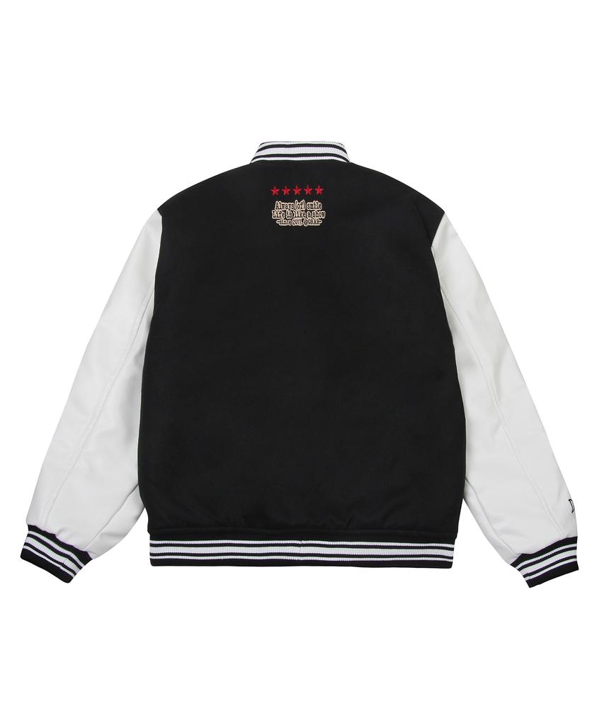Унисекс varsity-куртка с изображением медведя_Черная
