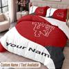 Manchester United Printed Bedding Set Custom Name Text 1 Duvet Cover 2 Pillowcases For Bedroom