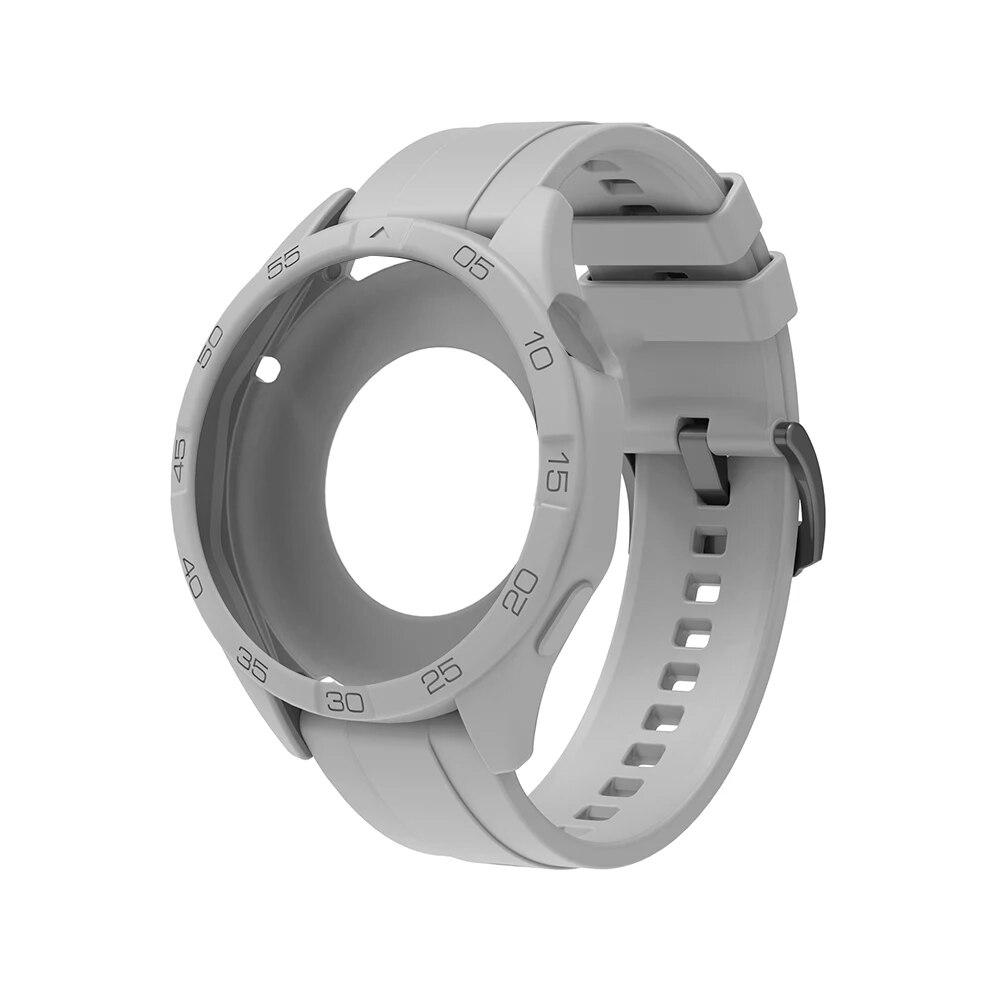 Чехол + ремешок 2 в 1 для Huawei Watch GT 4 46 мм, высококачественный силиконовый защитный чехол для часов и ремешок, один цветной ремешок для часов, чехол