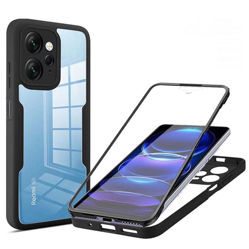 Liquid Silicone 360 Degree Hybrid Case for  Xiaomi Redmi 13 12 4G 13C 5G 12C 10 Prime Note Pro 5G 12S 4G Protect Shockproof Full Protection Cover