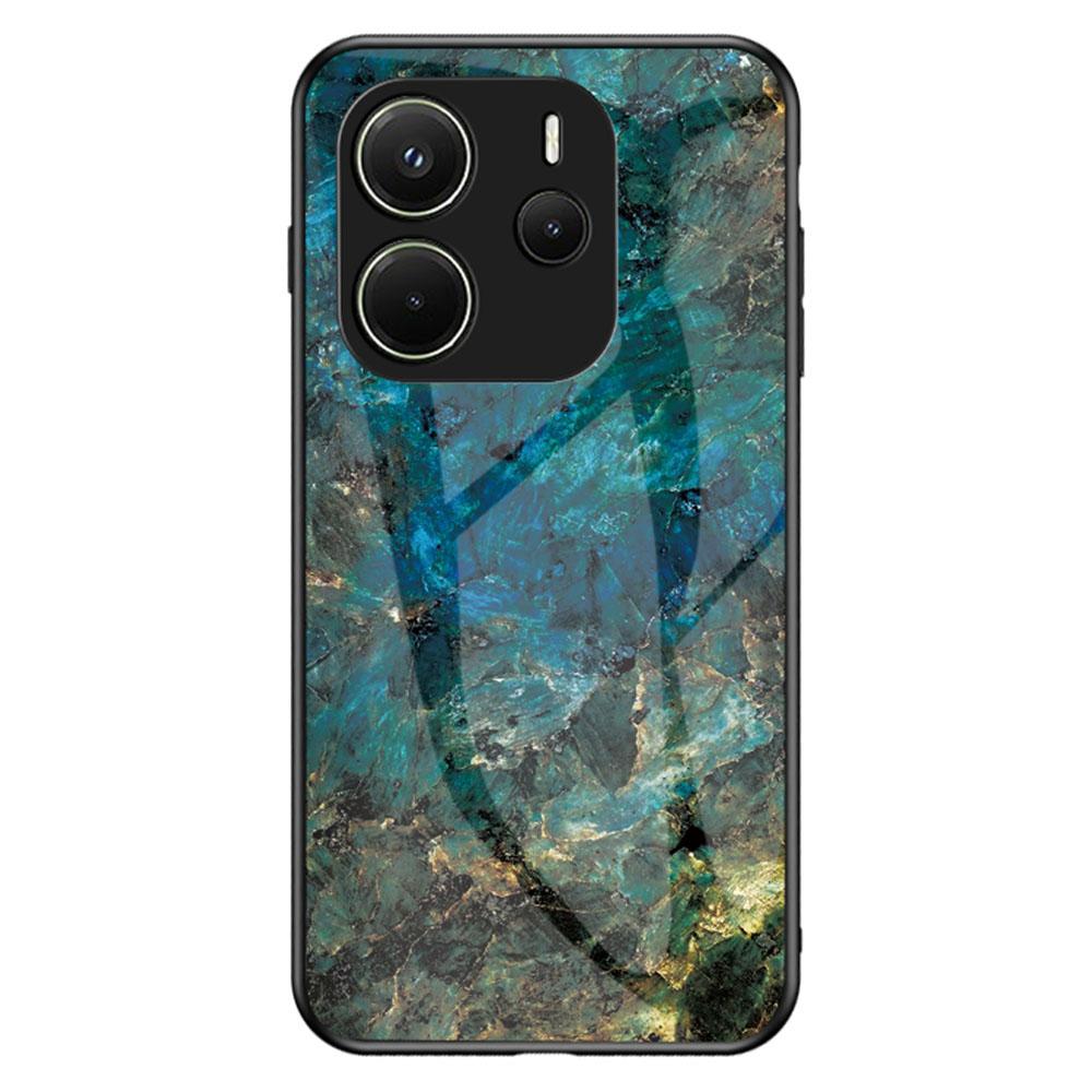 Для Xiaomi Redmi Note 14 4G (163,25 мм) Чехол Мраморный узор Закаленное стекло+ПК+ТПУ Защитная накладка для телефона