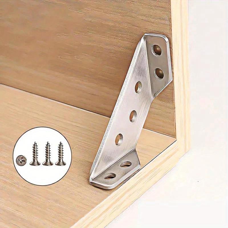 20 шт. универсальный угловой соединитель для мебели, угловая скоба из нержавеющей стали с винтами, сверхмощные угловые кронштейны для полок