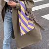 Вязаная сумка ручной работы, женская мини-сумка на запястье с узлом, женская повседневная цветная сумка-тоут в широкую полоску, студенческая многоразовая сумка для покупок