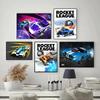 Rocket League Game Poster Neon Video Game Canvas Painting Wall Art Picture For Modern Boy Room Living Room Home Decor