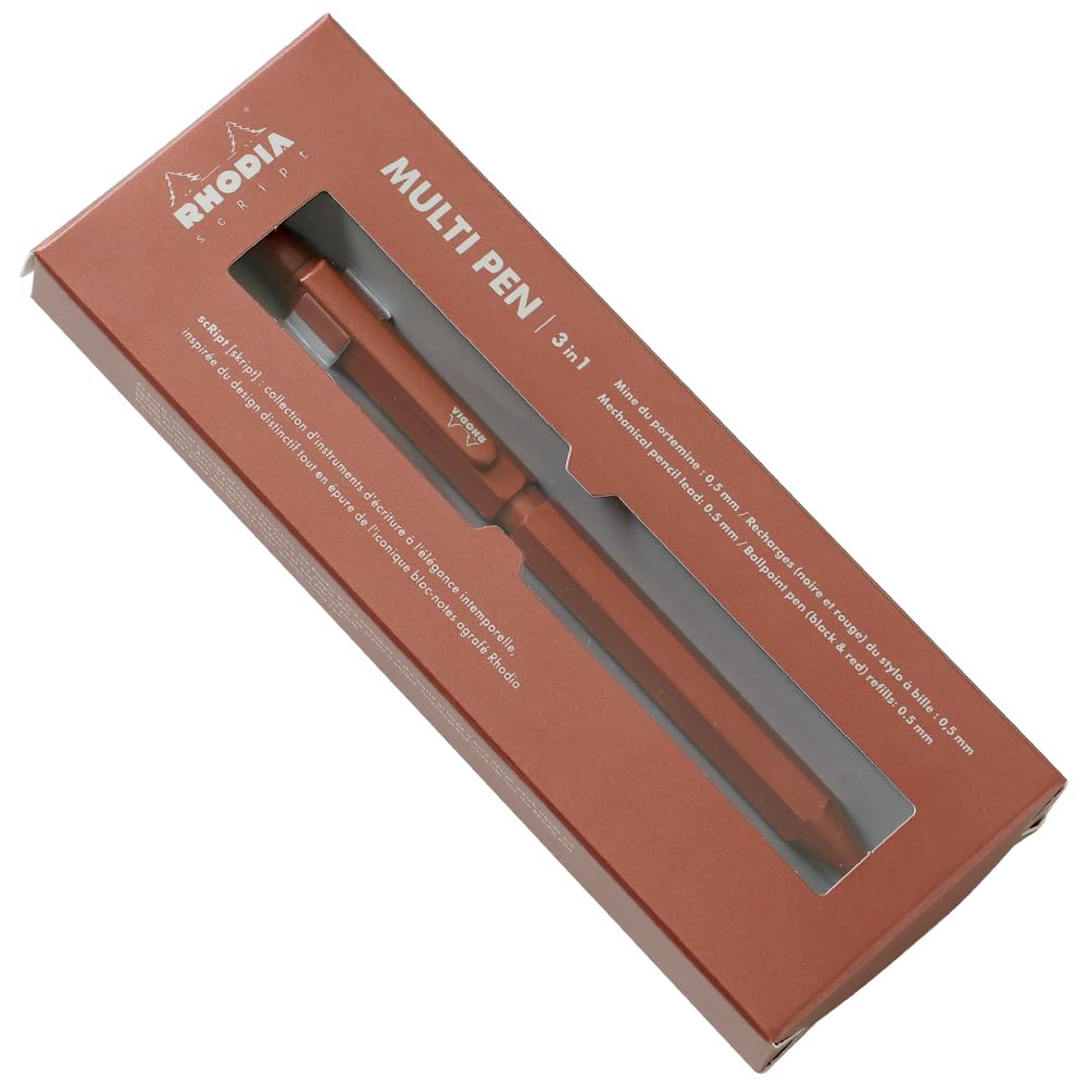 Rhodia Ручка шариковая ручка Maron 2 цвета механический карандаш алюминиевый корпус обработка волосяной линии роторного типа RHODIA SCRIPT cf9348 многофункциональная "Script
