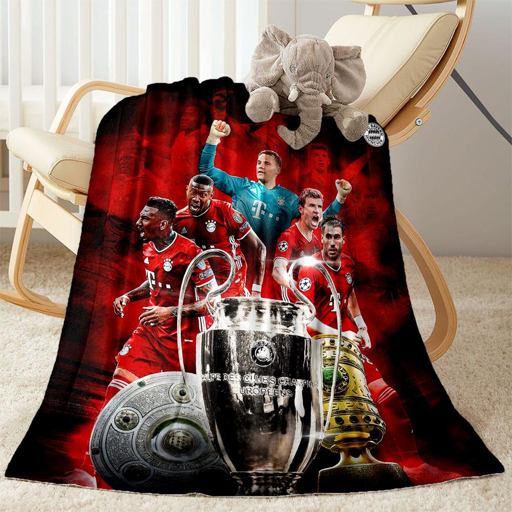 Bayern Munich Blanket Warmthful Decor Great for Bed Seaside Bedding Four Seasons Multipurpose Modern Style Gift for Travel Home Birthdays
