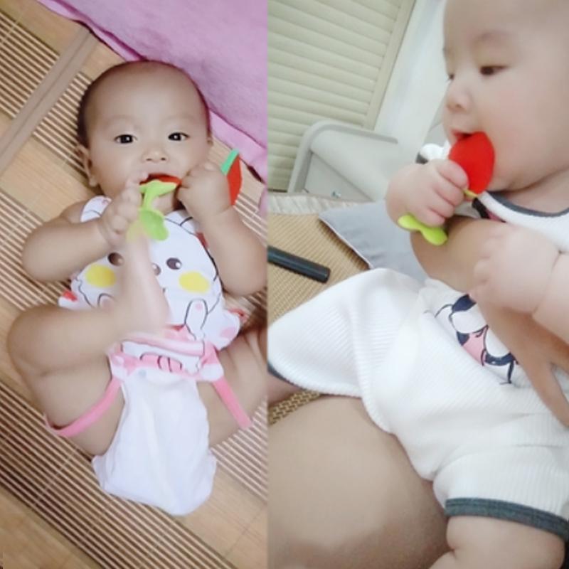 Pack of 2 Baby Fruit Teether – Soft Silicone Teething Toy with Handle for Infants and Toddlers