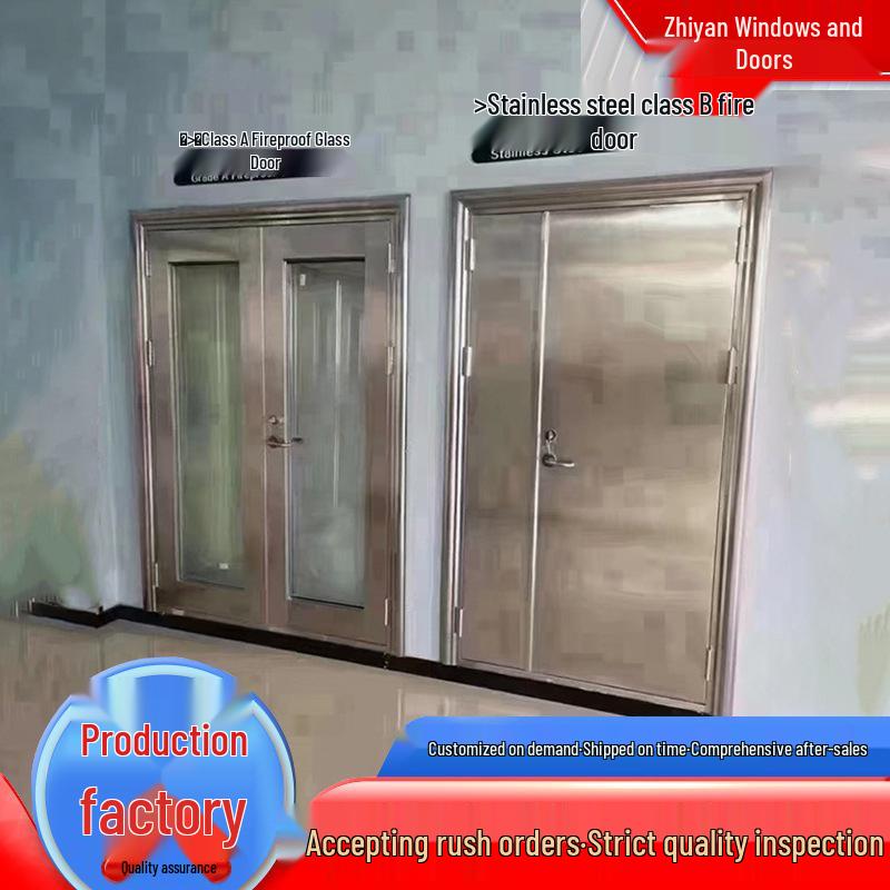 Class A Fire Exit Safety Door, Single/Double Opening, Stainless Steel, Certified for Hotel, Mall, Kitchen Use