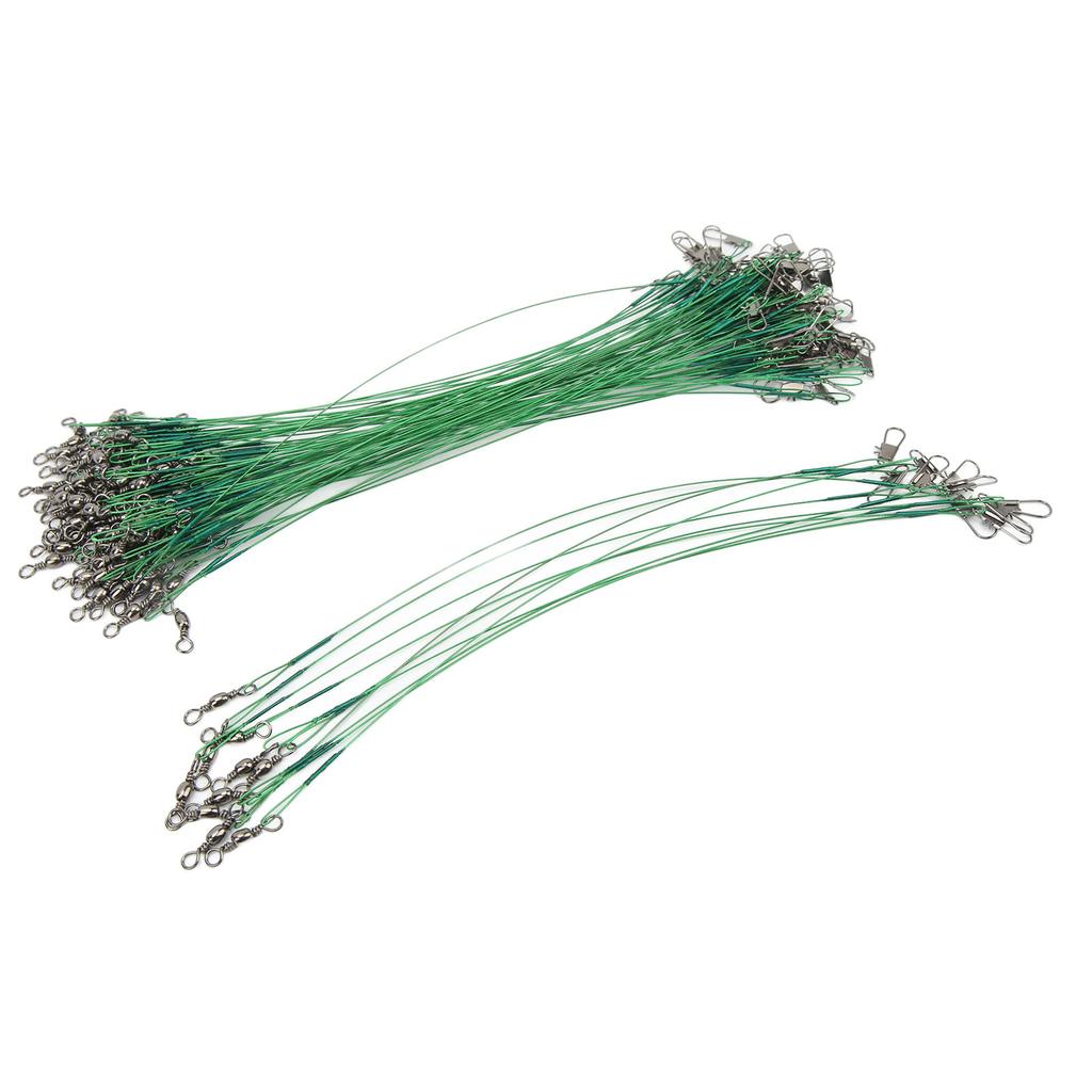 100 шт. Рыболовные вертлюжки с застежкой, антикоррозийные, из жесткой стальной проволоки, для морской воды, 20 см 7,9 дюйма